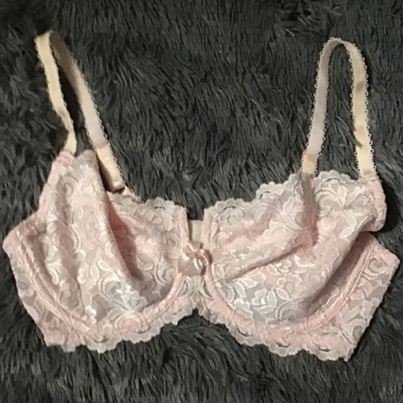 38D Pink Lace Fruit of the Loom Under wire Bra EUC - Picture 1 of 4
